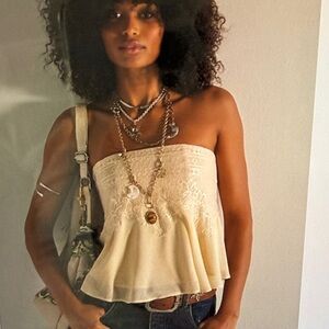 Free People Cream Lace Camisole